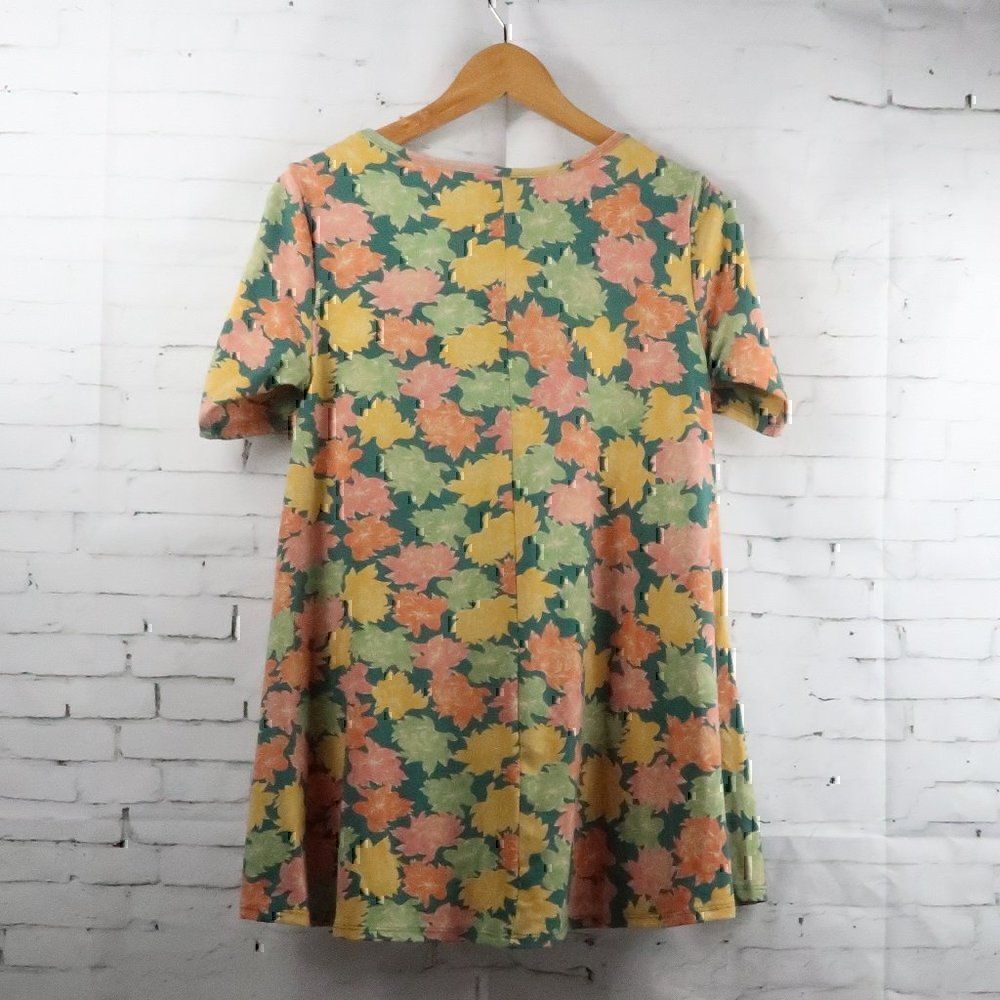 LULAROE GREEN, YELLOW & ORANGE FALL DESIGN SHORT SLEEVE MATERNITY TOP SIZE XXS - Picture 10 of 10